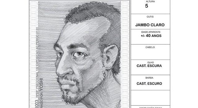 Retrato falado do suspeito. Foto: Polícia civil